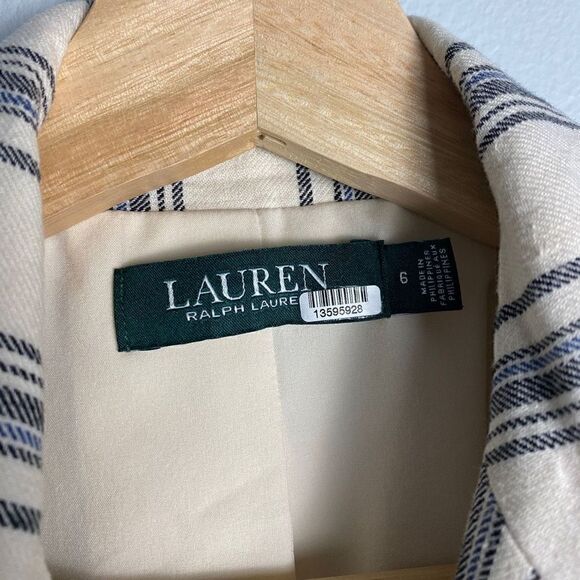 Lauren Ralph Lauren Striped Linen Twill Blazer - Picture 13 of 13